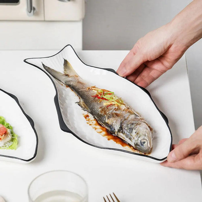 Chic Ceramic Fish-Shaped Steamer Tray: Elevate Your Healthy Cooking Game