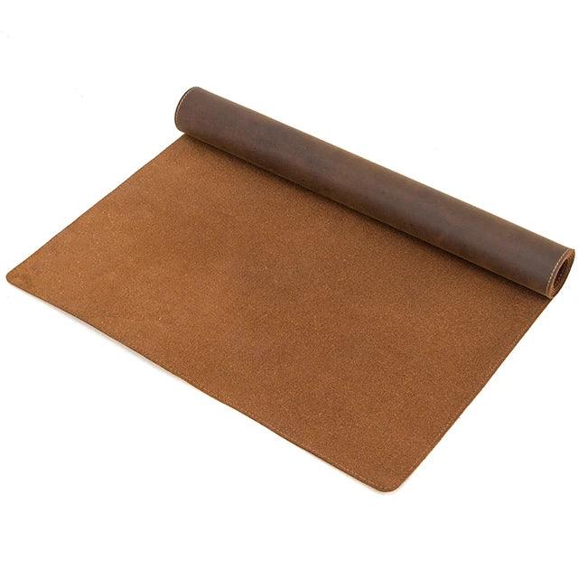 Exquisite Genuine Cowhide Leather Extra-Large Mouse Pad - Elegant Desk Mat for Gamers & Professionals