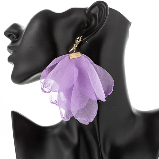 Elegant Bohemian Chiffon Floral Earrings for the Stylish Lady