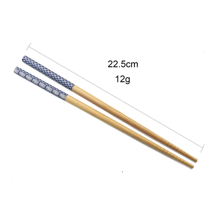 Handcrafted Bamboo Chopsticks Set - 5 Pairs 23.5cm Natural Wood for Sushi and Noodles