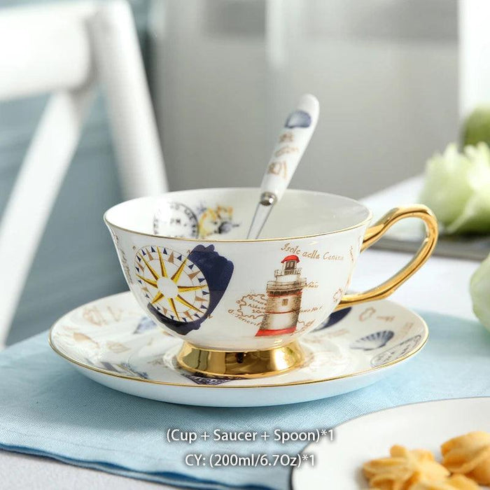 Elegant Bone China Tea and Coffee Service - Premium Porcelain Teapot, Creamer, Sugar Bowl, and Cups for Luxurious Teatime Gatherings