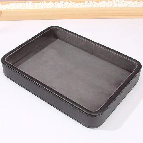 Elegant Genuine Leather Organizer Tray for Jewelry, Cosmetics, and Keys