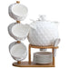 Elegant Nordic White Pineapple Shaped 21-Piece Ceramic Dining Set