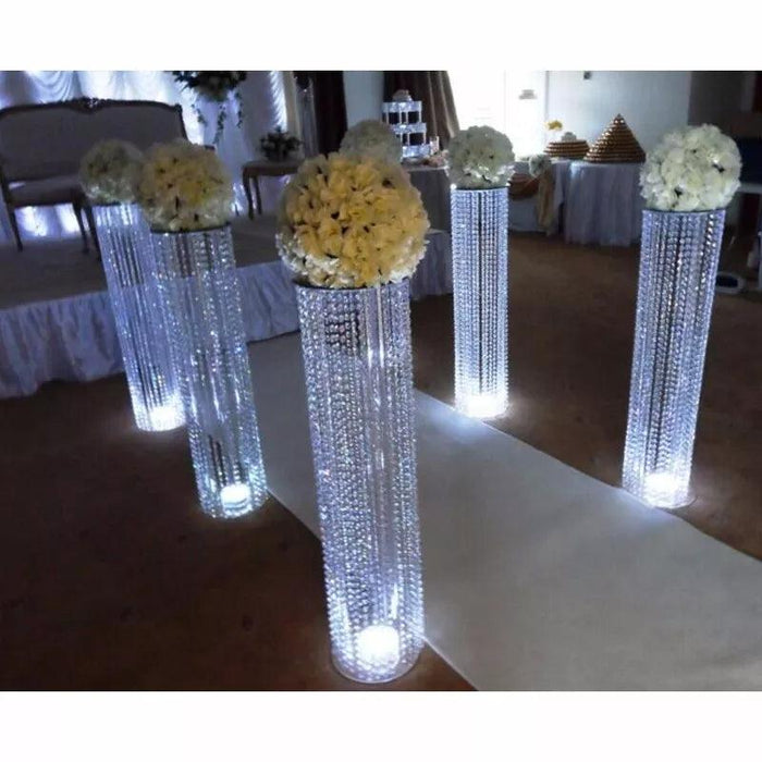 Luxurious Acrylic Crystal Centerpiece Collection - 6 Pieces, 110CM Diameter