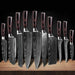 Premium 7CR17 Japanese Laser Damascus Culinary Knife Set - Chef, Santoku, Cleaver, Slicing & Utility Options