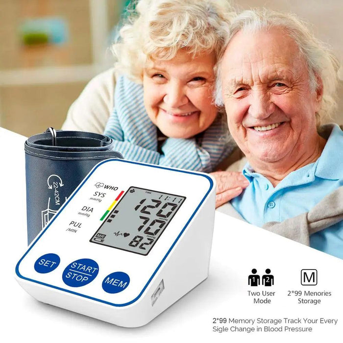 Digital Upper Arm Blood Pressure Monitor Kit with Large LCD Display for Accurate Home Health Monitoring