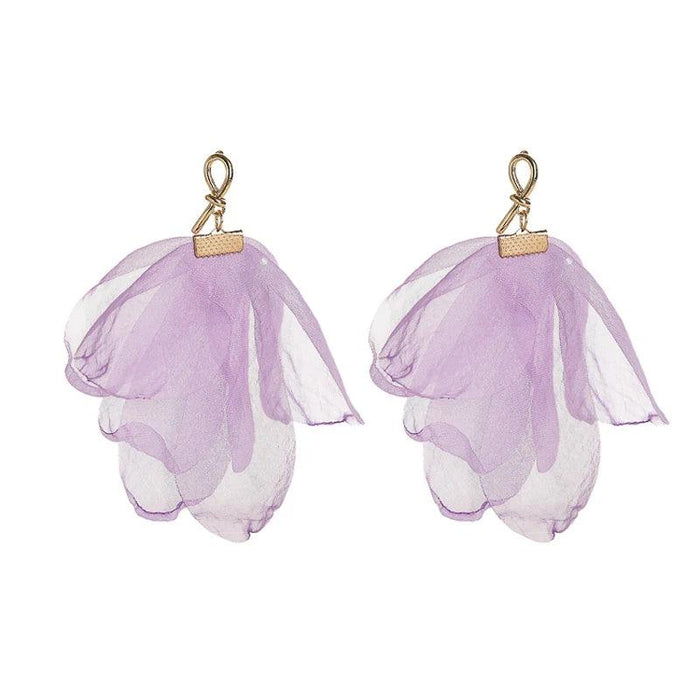 Elegant Bohemian Floral Chiffon Earrings: A Chic Expression of Luxury