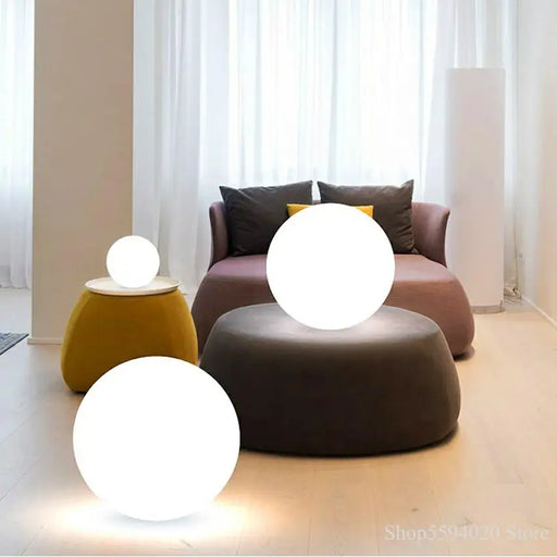 Stylish LED Ball Floor Lamp with Cozy Glow for Contemporary Home Decor