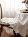 Chic Ruffled Lace Tablecloth - Luxurious Cotton Embroidery for Dining Elegance