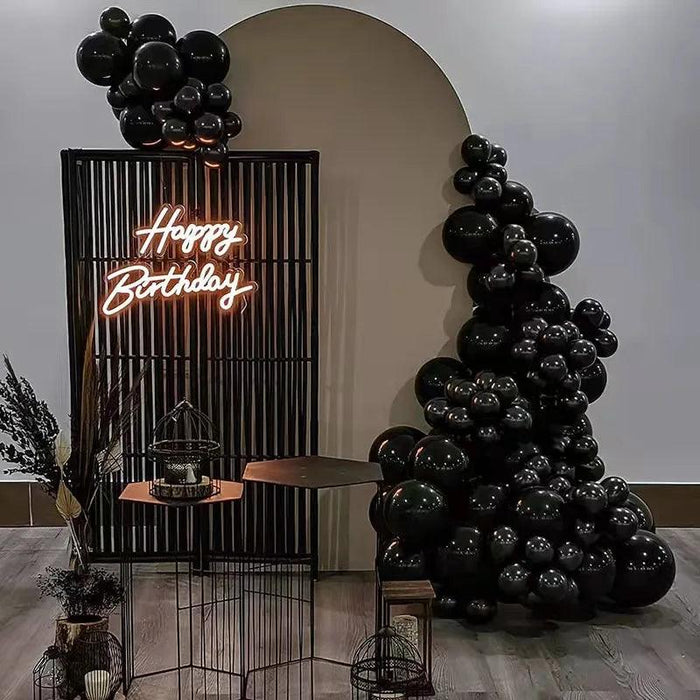 Sophisticated Black Latex Balloon Arch Kit for Effortless Event Elegance