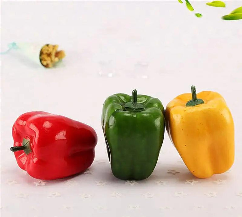 Whimsical Foam Decorative Peppers - Set of 3 Realistic Artificial Vegetables for Home Styling and Photography