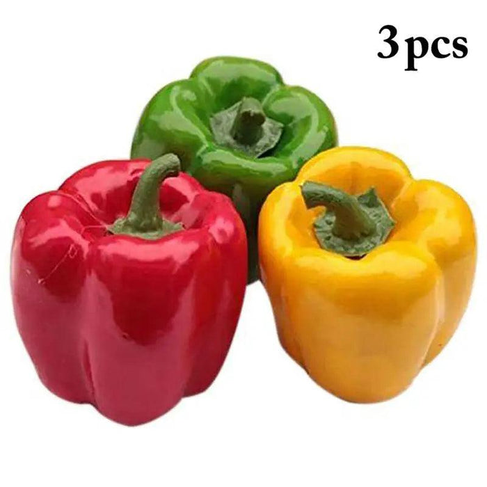 Whimsical Foam Decorative Peppers - Set of 3 Realistic Artificial Vegetables for Home Styling and Photography