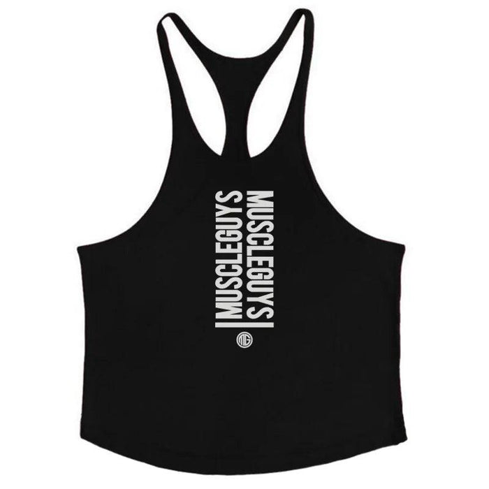 Men's Y-Back Sleeveless Muscle Tank - Performance Fitness Stringer Vest for Bodybuilding