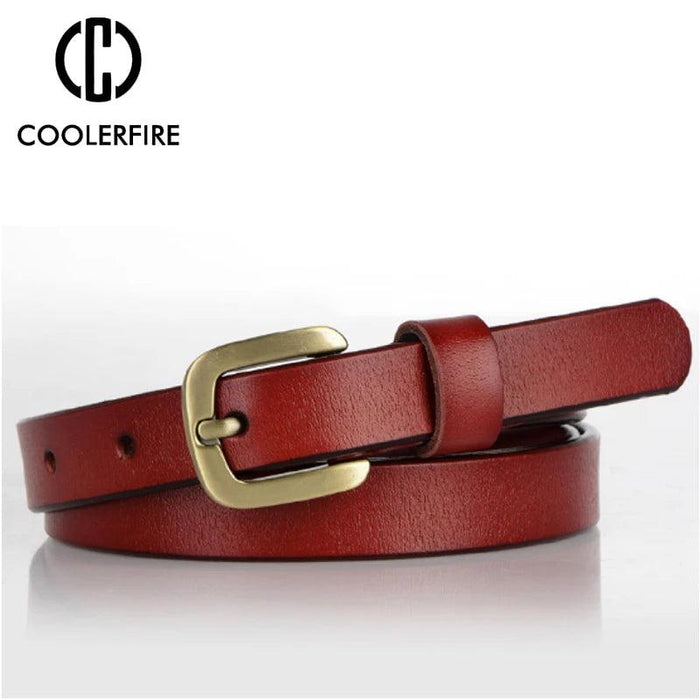 Chic Leather Waist Belt with Elegant Square Metal Buckle - Women's Fashion Essential