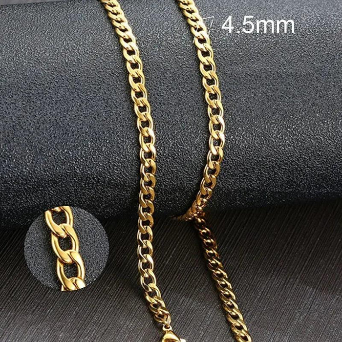 Sleek Urban Style: Men's Black and Gold Stainless Steel Link Necklace