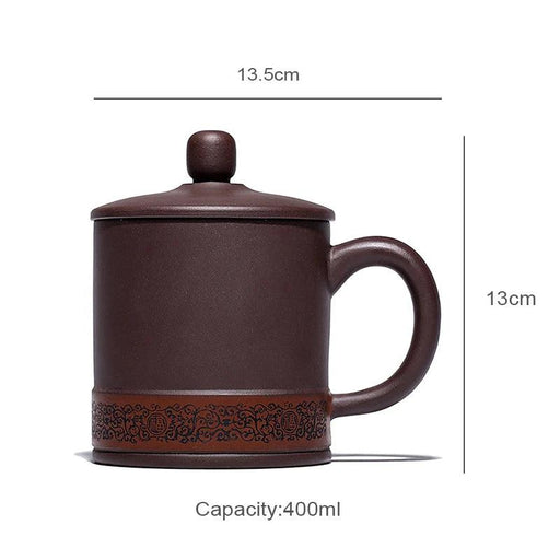 Handcrafted 400ML Yixing Purple Clay Tea Cup Set - Elegant Chinese Mugs for Home and Travel