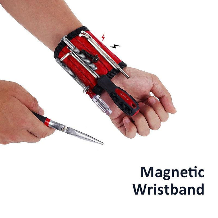 Magnetic Tool Organizer Set with Wristband and Storage Bag for DIY and Electrical Work