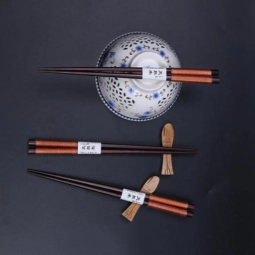 Sophisticated Bamboo Chopsticks Set with Stylish Rack for Elegant Dining Experience