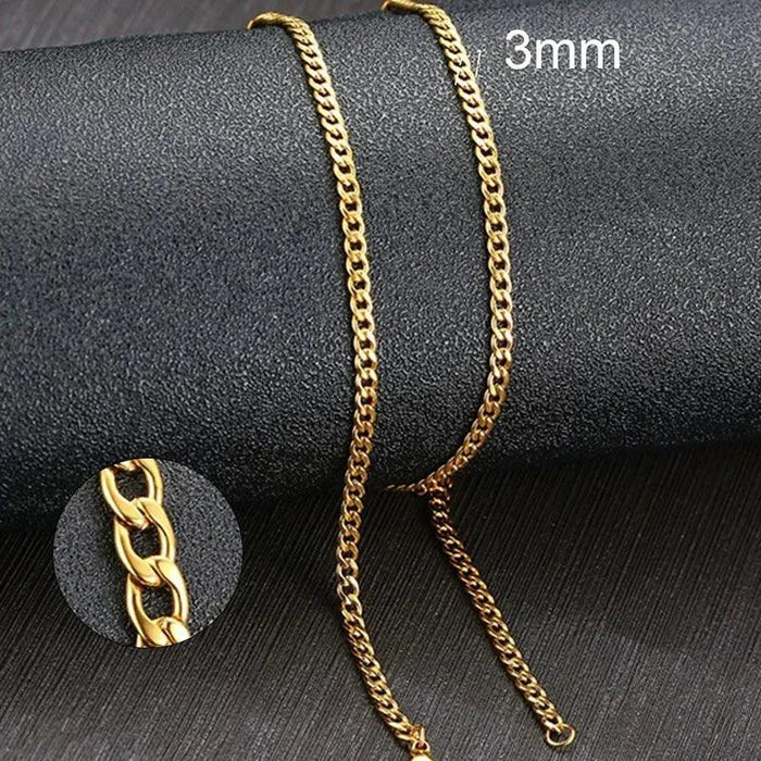 Sleek Urban Style: Men's Black and Gold Stainless Steel Link Necklace