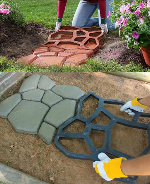 DIY Garden Pathway Mold for Paving Stones - Create Custom Walkways with Manually Crafted Concrete Slabs