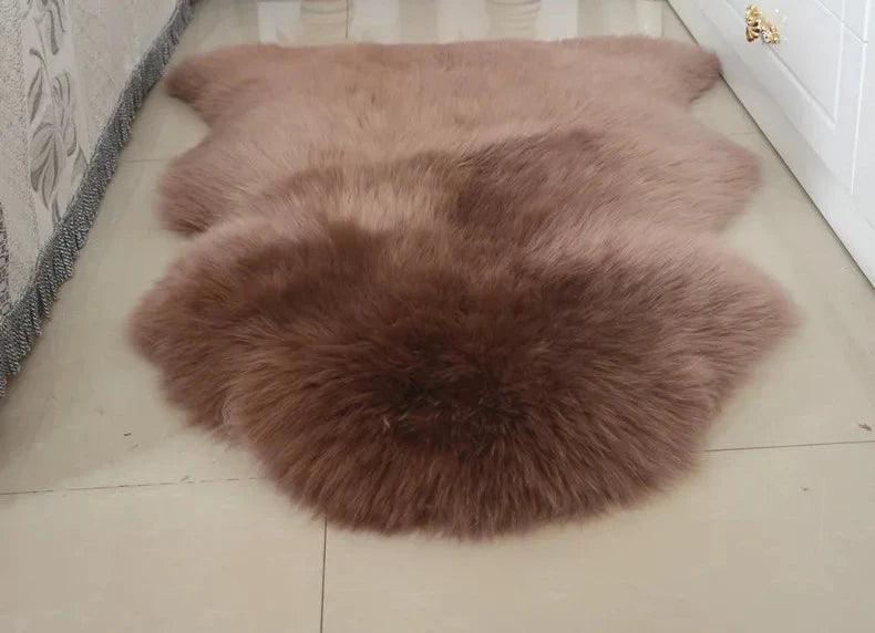 Sumptuous 100% Genuine Sheepskin Area Rug for Elegant Home Ambiance