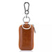 Chic Earth Yellow Leather Key Organizer with Clear View Pocket and Dual Storage Compartments