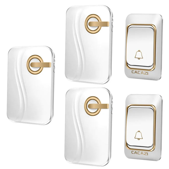 Wireless Doorbell Kit with Waterproof Transmitter, 200M Range, Volume Control, and 36 Melodies