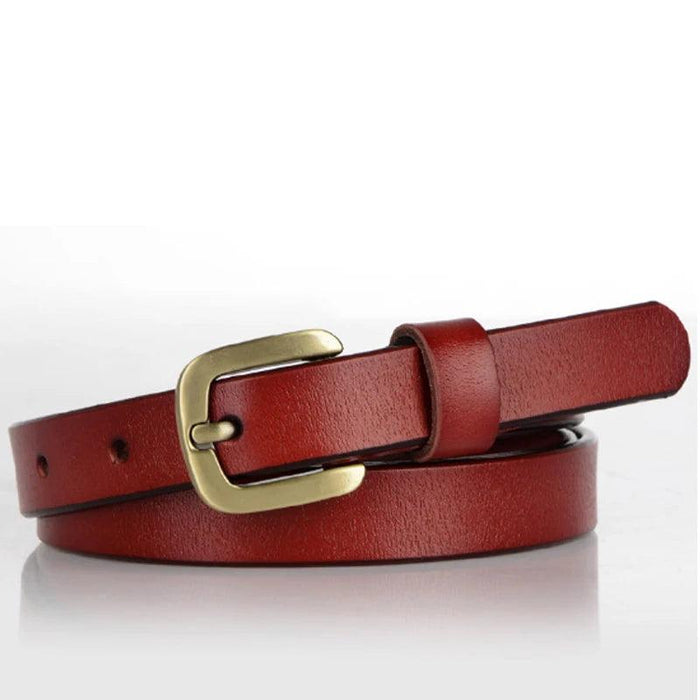 Chic Leather Waist Belt with Elegant Square Metal Buckle - Women's Fashion Essential