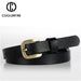 Chic Leather Waist Belt with Elegant Square Metal Buckle - Women's Fashion Essential