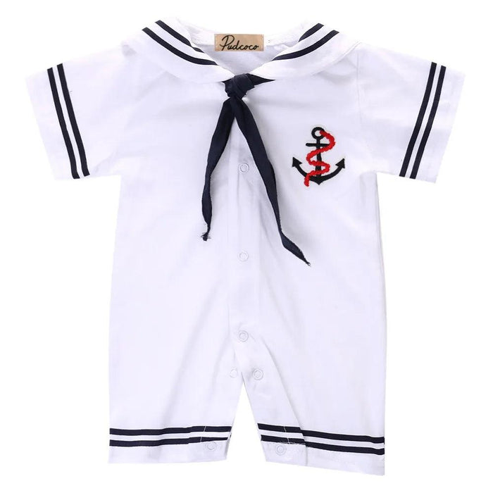 Charming Nautical-Themed Baby Jumpsuit for Infants and Toddlers - Stylish One-Piece Romper for Boys and Girls