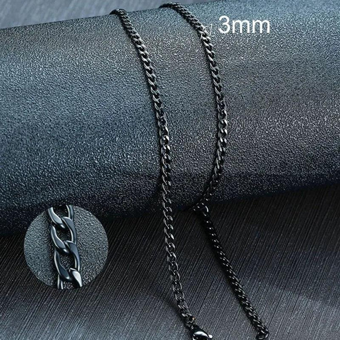 Sleek Urban Style: Men's Black and Gold Stainless Steel Link Necklace