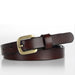 Chic Leather Waist Belt with Elegant Square Metal Buckle - Women's Fashion Essential