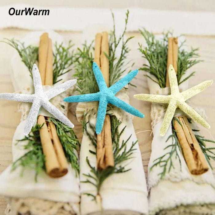 Ocean-Inspired DIY Starfish Craft Kit - 10 Resin Finger Starfish in Serene Coastal Colors