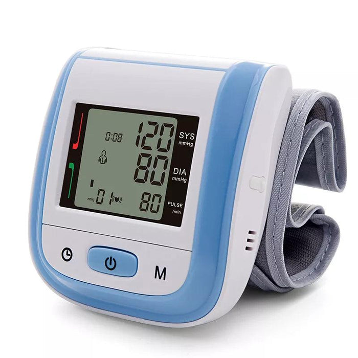 Portable Automatic Wrist Blood Pressure Monitor with Heart Rate Monitoring - Easy-to-Use Design