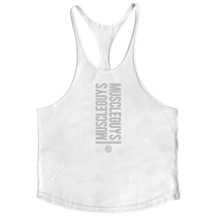 Men's Y-Back Sleeveless Muscle Tank - Performance Fitness Stringer Vest for Bodybuilding