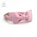 Charming Custom Pink & White Dog Collar and Leash Ensemble with Bow Tie