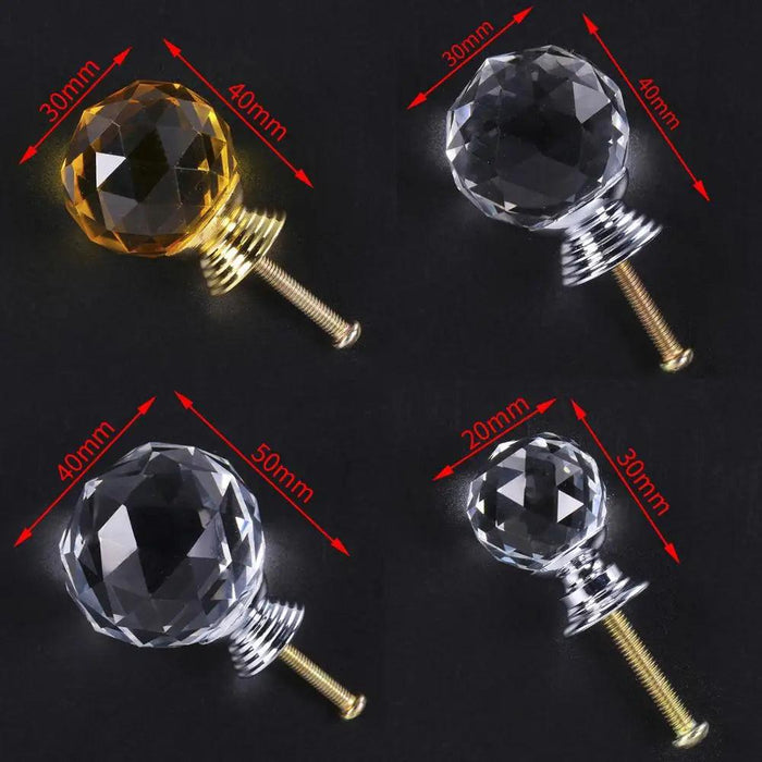 Exquisite Diamond-Cut Crystal Glass Cabinet Knobs for a Stylish Home Upgrade