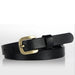 Chic Leather Waist Belt with Elegant Square Metal Buckle - Women's Fashion Essential