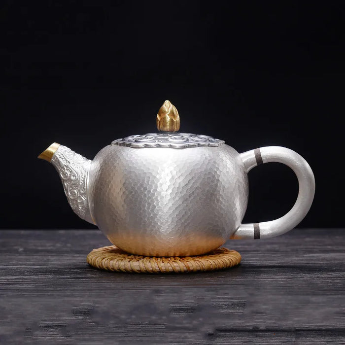 Exquisite Handcrafted Silver Kung Fu Tea Set