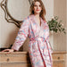 Elegant Winter Silk Robe: Stylish Long-Sleeved Printed Loungewear for Cozy Comfort