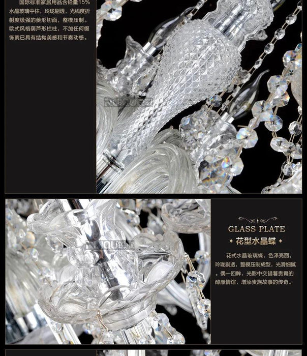 Stunning K9 Crystal Chandelier for Opulent Staircases and Lobbies - Options for 12, 15, 18, and 24 Lights