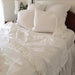 Ruffled White Washed Pure Linen Duvet Cover - French Flax Bedding for Queen and King Size Beds