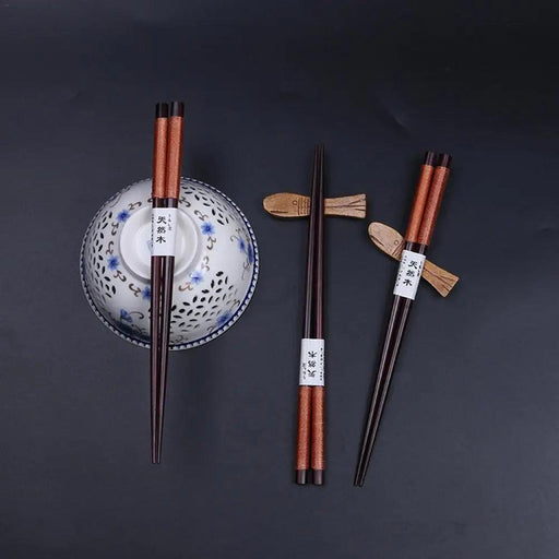 Sophisticated Bamboo Chopsticks Set with Stylish Rack for Elegant Dining Experience