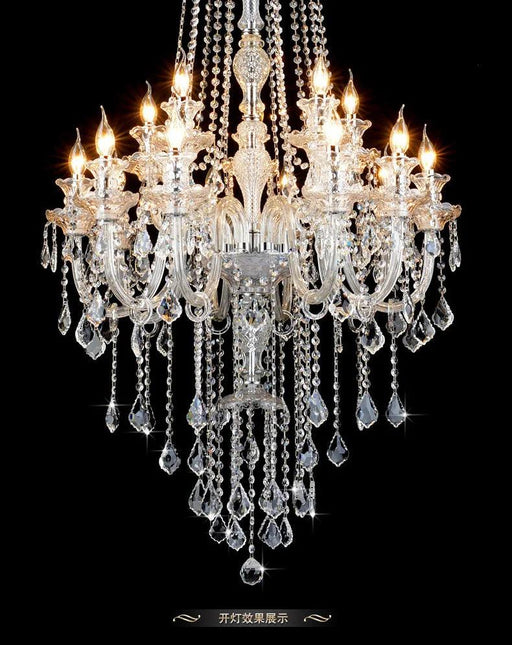 Stunning K9 Crystal Chandelier for Opulent Staircases and Lobbies - Options for 12, 15, 18, and 24 Lights