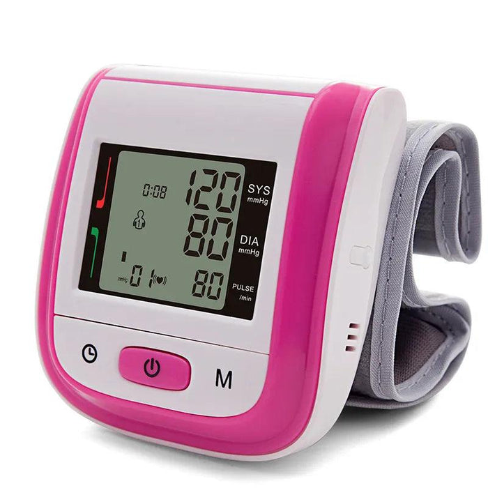 Portable Automatic Wrist Blood Pressure Monitor with Heart Rate Monitoring - Easy-to-Use Design