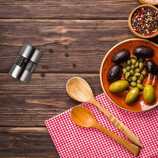 Modern Stainless Steel Salt and Pepper Grinder Set with Ceramic Precision Grinding
