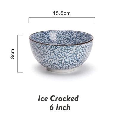 Elegant Japanese Ceramic Ramen and Soup Bowl Set