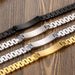 Personalized Stainless Steel Nameplate Bracelets with Gold Chain for Him and Her