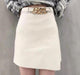 Chic High-Waist Real Leather Mini Skirt with Contemporary Flair