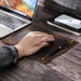 Family Comfort Anti-Slip Leather Mouse Pad with Pen Holder